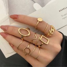 Material: Copper Ring Sizes Between 6-8 Top Rated Seller Quick Shipper Open To Offers 1800+ Listings Sold Geometric Leaf, Hand Rings, Gold Heart Ring, Copper Ring, Geometric Ring, Gold Ring Sets, Watches Women Fashion, Finger Rings, Rings Set