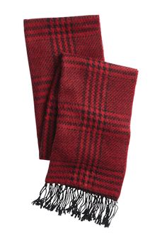 An easy and effortless way to elevate your cold-weather style. 80" L x 17" W; 3" fringeAcrylic Hand wash; imported | Women's Long Scarf by Accessories For All in Classic Red Black Houndstooth Houndstooth Blanket Scarf, Swedish Fashion, Red Scarf, Black Houndstooth, Cold Weather Fashion, Tunic Tank Tops, Red Scarves, Swimsuits For All, Ladies Of London