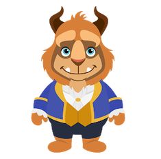 a cartoon character with horns on his head