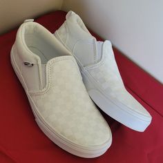 Vans White Checkerboard Shoes Size: Youth 5 Never Worn, Like New, The Shoes Have Been Sitting Around The House, Lost The Tags And Box. White Non-slip Canvas Shoes For School, Trendy White Slip-on Skate Shoes, White Synthetic Slip-on Canvas Shoes, White Skate Shoes For School In Spring, White Spring Skate Shoes For School, White Non-slip Slip-on Canvas Shoes, White Slip-on Canvas Shoes For School, White Synthetic Skate Shoes For School, White Vans Synthetic Skate Shoes