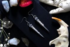 Small coffin nail earrings - antique // gothic jewelry // witchy jewelry // coffin nail // occult Handmade Alternative Style Earrings For Gift, Horse Shoe Nails, Silver Horse, Witch Jewelry, Pagan Jewelry, Witchy Jewelry, Nail Jewelry, Antique Earrings, Gothic Jewelry