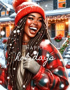 Get ready to spread holiday cheer with this stunning collection of **60+ Christmas greeting cards** featuring beautiful and stylish African American women in a variety of festive settings. Each card captures the essence of the holiday season—showcasing vibrant colors, elegant attire, and heartwarming moments. Whether it’s cozying up by the fireplace, decorating the Christmas tree, baking holiday treats, or enjoying the snowfall, these illustrations highlight the joy, warmth, and magic of Christm African American Christmas Photoshoot, Have A Melanin Christmas, Beautiful African American Women, African American Christmas Zazzle, Black Women Christmas, African American Christmas Images, Christmas Tree Baking, Fireplace Decorating, Baking Holiday