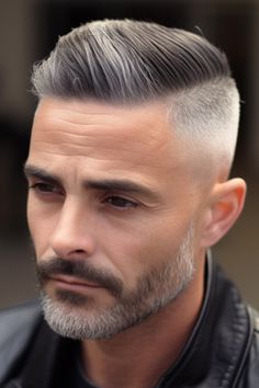 If you’re seeking a cool hairstyle, the angular flat top cut is sure to turn heads. It’s perfect for those with thick hair, as it creates an eye-catching geometric shape. Click here to check out more best hairstyles for men with thick hair & high volume hair. Chad Hairstyles, High Forehead Hairstyles, A Fade Haircut, Men With Thick Hair, High Volume Hair, Crew Cut Haircut, Fade Haircut Designs, Top Haircuts For Men, Older Men Haircuts