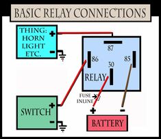 the basic wiring diagram for an electric device with two relays and one light switch