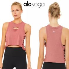 Sold Out, The Cut It Out Tank Is An On-Trend Performance Knit Top With Just-Tge-Right-Amount Of Edge. Slash Details On The Front And Sides Add Effortless Edge And Make It Ideal To Rock Over Your Go-To Bra. The Details... Label Alo Color Rosewater Heather Size L Fabric Poly/Rayon/Spandex Alo Yoga Sleeveless Summer Tank Top, Alo Yoga Summer Sleeveless Tank Top, Alo Yoga Sleeveless Tank Top For Summer, Alo Yoga Sleeveless Stretch Top, Alo Yoga Stretch Sleeveless Top, Alo Yoga Casual Crop Top For Spring, Casual Alo Yoga Crop Top For Spring, Alo Yoga Sleeveless Workout Top, Alo Yoga Sleeveless Athleisure Top