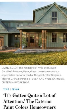 the front page of an article about paint colors and homeowners'choice for their house