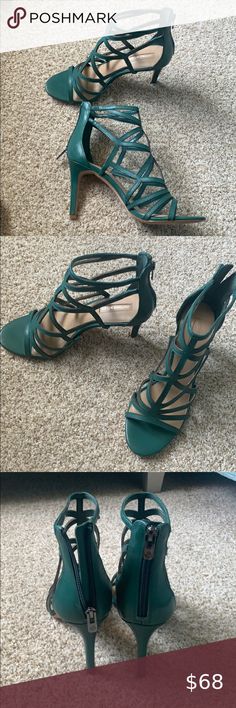 Antonio Melani Teal Cages Sandals NWOB.  Size 9.5, never worn.  Color is a teal. Zip backs functional.  Heel height approx 4”  Always ask for any questions and be sure to check out my other listings and bundle for a discount. All my items come from a smoke free, pet friendly home. ANTONIO MELANI Shoes Sandals Multicolor Synthetic Heels With 4-inch Heel, Antonio Melani, Caged Sandals, Women's Shoes Sandals, Heel Height, Sport Shoes, Plus Fashion, Sandals, Women Shoes