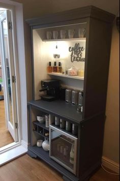 a small coffee bar in the corner of a room