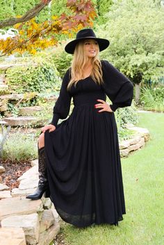 -Color: Black -Long sleeves with smocked ends -Smocked waist band -Ruched bodice -Feminine square neck -Ruffled neckline -Lined -Very stretchy -Can be worn off the shoulders -Content: 100% Rayon -Hand wash cold/ Hang dry -Runs true to size -Model is 5'5" and wearing size Small Flowy Smocked Dress With Bodice And Square Neck, Flowy Smocked Dress With Square Neck And Smocked Bodice, Fall Smocked Top With Bishop Sleeves, Fall Smocked Top With Elastic Bishop Sleeves, Fall Smocked Top With Bishop Elastic Sleeves, Fitted Smocked Top With Lantern Sleeves For Fall, Flowy Smocked Back Top With Square Neck, Fitted Smocked Dress For Fall, Fitted Smocked Top With Ruched Square Neck