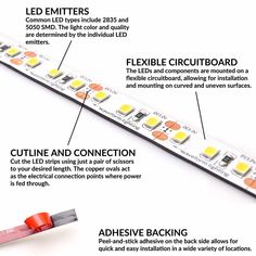 the different types of leds are shown in this diagram, with instructions on how to use them