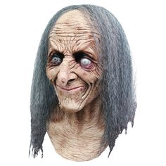 Scary old lady, with withered and wrinkled skin, a cataract-clouded eye, a hooked nose is covered with warts and has long scraggly grey hair. This frightening hag Halloween mask is the perfect addition to your witch or gypsy costume. Full over the head latex mask with hair. Individually hand painted for the most realistic look possible. One size fits most adults.Special Shipping Information: This item ships separately from other items in your order. Imported. Makeup Zombie, Mascaras Halloween, Old Hag, Halloween Costume Mask, Horror Masks, Mask Costume, Halloween Tattoo, Wrinkled Skin, Backgrounds Wallpapers