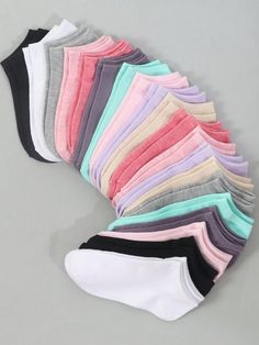 Multicolor  Collar  Tela   Embellished Casual Multicolor Soft Socks, Casual Soft Multicolor Socks, Short Socks Women, Colourful Socks, Vogue Kids, Kawaii Socks, Oc Outfits, Socks Ankle, Low Cut Socks