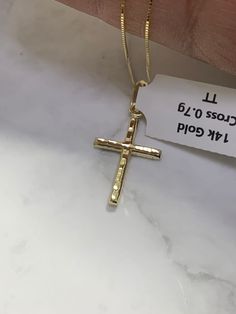 "● 14k Solid Real Gold Cross Crucifix Necklace Religious Solid Gold Charm Pendant Charm Jewelry With Box Chain Necklace 14k Real Gold Cross ●Metal Pendant : 14K Solid Yellow Gold ●Purity : 14k with authenticity stamp ●Made in : United States ●Type : Cross Crucifix   ●Chain: 14K Solid Yellow Gold Box Chain Necklace ●Length : 18\" and 20\" ●Condition : Brand New ●Complimentary Premium Jewelry box included ●Free Shipping within U.S.A Be sure to hit \"favorite\" on the right so it remains on your favorites list and/ or add to your wishlist(s). BUY GENUINE GOLD JEWELRY WITH 100% CONFIDENCE  Please visit my shop below for my other quality items: https://www.etsy.com/shop/EmpireJewelryDesign" Yellow Gold Cross Jewelry With Box Chain, 14k Yellow Gold Crucifix Jewelry, 14k Gold Stamped Crucifix Jewelry For Anniversary, 14k Stamped Crucifix Jewelry For Anniversary, 14k Gold Crucifix Jewelry, 14k Gold Crucifix Hallmarked Jewelry, 14k Gold Hallmarked Crucifix Jewelry, 14k Gold Crucifix Jewelry For Anniversary, 14k Gold Crucifix Necklace With Diamond Cut