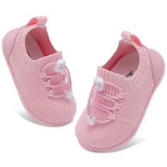 PRICES MAY VARY. Soft Knit Upper：Knitted Mesh Upper offers comfort and air permeability, has excellent breathability, moisture wicking function, and keep baby's feet dry and odorless. Super Soft, Breathable and Comfortable fit all the year. Rubber Sole & High Top Grip：Rubber traction sole and extra high grip provide excellent ankle support, avoid sliding slipping, a perfect baby first walking shoes. Easy Wear：One adjustable slide buckle design, easy to put on and off, make sure the shoes are tig Baby First Walking Shoes, Infant Sneakers, Toddler Sneakers, Cute Sneakers, Crochet Baby Shoes, Indoor Play, Walking Sneakers, Baby Sneakers, Ankle Support