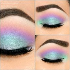 Make Up Designs, Pastel Makeup, Easter Makeup, Unicorn Makeup, Makijaż Smokey Eye, Colorful Eye Makeup, Mermaid Makeup, Makeup Eye Looks, Creative Eye Makeup