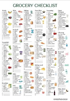 Grocery List | Food Shopping List | Grocery Checklist | Master Grocery List | Grocery List Template | A4 | PDF | Instant Download Grocery Master List, Grocery Must Haves, Grocery List Snacks, Kitchen Supplies List, Macro Planning, Healthy Food Grocery List, Eating Planner, Grocery List On A Budget, Weekly Grocery List