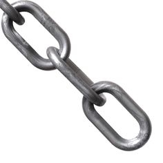 a large metal chain is shown on a white background with clippings to the side