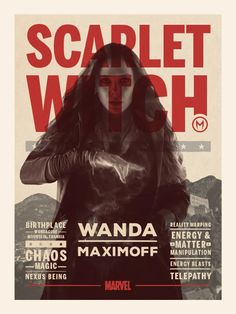 a poster for the upcoming sci - fi film, scarlete witch with an image of a woman in leather