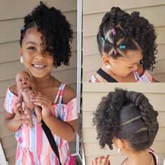 Protective Hairstyles For Curly Hair, Hairstyles For Curly Hair Kids, Curly Hair Kids, Easy Toddler Hairstyles, Cute Curly Hairstyles, Toddler Hairstyles Girl