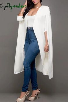 Material Polyester Hlorine Fiber Style Casual Elegant Pattern Type Solid Element Patchwork Neckline Cardigan Collar Sleeve Style Cape Sleeves Sleeve Length Long Sleeve Clothing Length Long Closed Type Cardigan Type Solid Color Size(in) Bust Length Shoulder Width S 33.1 38.2 15.7 M 34.6 39 16.1 L 36.2 39.8 16.5 XL 37.8 40.6 16.9 2XL 39.4 41.3 17.3 3XL 40.9 42.1 17.7 4XL 42.5 42.9 18.1 Size(cm) Bust Length Shoulder Width S 84 97 40 M 88 99 41 L 92 101 42 XL 96 103 43 2XL 100 105 44 3XL 104 107 45 4XL 108 109 46 Tips: Due to the many variations in monitors the color in the image could look slightly different please take physical design and color shall prevail. Please allow 0.4-1 differs due to manual measurement. Jackets Fashion Casual, Patchwork Cardigan, White Fashion Casual, Vintage Summer Dresses, Lace Dress Long, Casual Cardigans, Plus Size Jumpsuit, Long Sleeve Lace Dress, Plus Size Swimwear