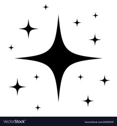 black and white stars on a white background