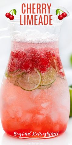 a pitcher filled with watermelon and limeade