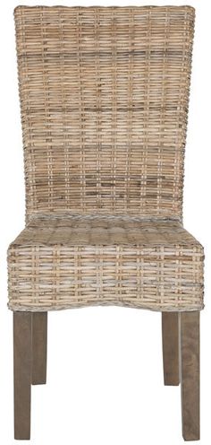 Safavieh - Set of 2 - Ozias Dining Chair 19''H Wicker Grey Rattan NC Coating Kubu SEA8014A-SET2 889048020412 Tropical Dining Chairs, Wicker Dining Chair, Transitional Dining Chairs, Chic Natural, Safavieh Furniture, Transitional Dining, Wicker Dining Chairs, Gray Dining Chairs, Rattan Dining Chairs