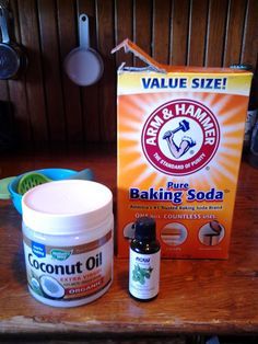 the ingredients for making homemade baking soda are displayed