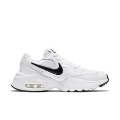 (WMNS) Nike Air Max Fusion 'White Black' CJ1671-100 Classic Nike Sneakers With Vented Sides, Classic Sneakers With Air Max Cushioning, Nike Air Max Fusion, Marathon Running Shoes, Round Toe Heels, Running Shoes Sneakers, Air Max, Nike Air Max, Black Fashion