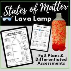 the state of matter lava lamp is shown with instructions for students to learn how to use it