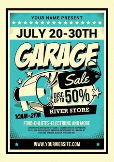 Garage Sale Flyer Vintage Party Ideas, Cute Scrapbooks, Business Poster, Flyer Poster, Sale Flyer, Event Promotion, Graphic Design Fun