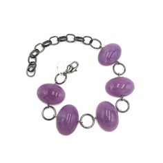 purple stations bracelet Modern Adjustable Purple Jewelry, Adjustable Purple Chain Bracelet, Purple Bracelets With Adjustable Chain, Elegant Adjustable Purple Chain Bracelet, Arm Party, Amethyst Purple, Vintage Lucite, Layered Bracelets, Arm Candy