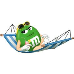 a cartoon character sitting in a hammock with sunglasses on