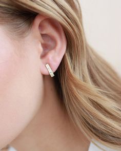 A simple and modern design, our Clip on Huggie Earrings are made to mimic the look of a hoop earring, but it's actually a clip on! Cubic zirconia Measures 0.5" length Hypoallergenic, lead-free & nickel-free Style #4328 Huggie Earrings Silver, Gold Clips, Free Style, Huggie Earrings, Clip Earrings, Fun Earrings, Huggies Earrings, Wedding Earrings, Earrings Gold