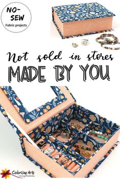 an open box with jewelry inside and the words not sold in stores made by you