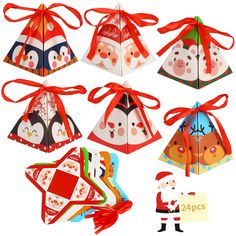 PRICES MAY VARY. 【Value Pack】: You will get 24pcs Christmas candy boxes with 24pcs red ribbon. We total provide 6 different Christmas designs, 4 of each style. Sufficient to fill all kinds of cute little candy and exquisite small gifts 【Suitable Size】 : Christmas goodie box is approx. 8 x 8 x 9 cm/ 3.1 x 3.1 x 3.5 inch, suitable for holding candies, snacks, biscuits, chocolates or any small gifts. Increases sweet and happiness Christmas atmosphere to your home 【Premium Material】: Xmas paper boxe Treat Gift Boxes, Candy Sleigh, Christmas Treats For Gifts, Christmas Goodie Bags, Sweet Boxes, Christmas Sweet Treats, Christmas Cookies Gift, Christmas Candy Bag, Paper Boxes