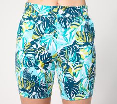 Like a bit more coverage than that bathing suit bottom provides? You're covered with these pull-on shorts! With UPF 50+ and chlorine-resistant fabric, these swim-ready shorts can take on the splash zone while also providing the coverage you crave. Their tailored look works well for sporty activities like biking, hiking, or pickleballing, too. From Denim & Co.® Fashions. Tropical Swim Trunks With Built-in Shorts For Poolside, Tropical Swim Trunks With Built-in Shorts For Summer, Tropical Style Swim Trunks With Built-in Shorts, Multicolor Printed Short Sleeve Cover-up, Summer Palm Tree Print Swimwear Cover-up, Splash Zone, Bathing Suit Bottoms, Swimwear Cover Ups, Swimwear Fashion