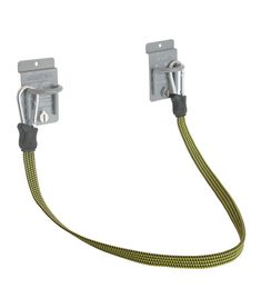 a green cord connected to two metal hooks