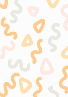 an orange and white background with different shapes