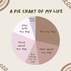 a pie chart with the words pet my dog and other words in different languages on it