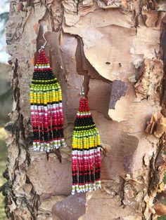 Handmade seed bead earrings Multicolor Beaded Fringe Earrings With Unique Style, Unique Multicolor Beaded Fringe Earrings, Southwestern Multicolor Tiny Beads Earrings, Colorful Southwestern Beaded Earrings, Southwestern Style Multicolor Tiny Beads Earrings, Seed Bead Earrings, Bead Earrings, Seed Bead, Beaded Earrings