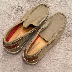 Great Condition. Never Worn (A Retail Display Shoe). Small Marker Line On Side Of Left Shoe. Casual Loafers With Ortholite Insole And Round Toe, Casual Brown Moc Toe Slip-ons, Casual Boat Shoes With Ortholite Insole And Moc Toe, Casual Slip-on Boat Shoes With Cushioned Footbed, Casual Slip-on Boat Shoes With Ortholite Insole, Casual Low-top Moccasins With Ortholite Insole, Casual Slip-on Moccasins With Ortholite Insole, Casual Brown Moc Toe Boat Shoes, Casual Slip-on Plain Toe Boat Shoes