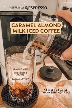 Nespresso Iced Coffee, Easy Iced Coffee Recipe, Easy Iced Coffee, Homemade Coffee Drinks, Almond Milk Coffee, Iced Coffee Recipe