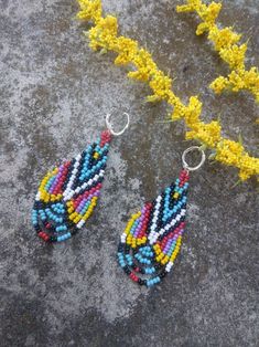 Multicolor Silver Beaded Earrings As Gift, Multicolor Beaded Earrings With Silver Beads For Gift, Fringe Earring, Broken Arrow, Native Design, Handmade Gifts For Her, Oct 31, Beaded Fringe, Earring Patterns