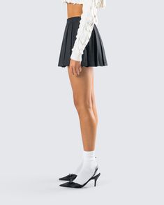 Serve looks with this staple piece mini skirt 🖤 Made from stretch suiting fabric, and complete with a pleated design for a timeless and versatile look that will turn any day into a good outfit day 😌 Party Mini Skirt With Pleated Hem, Fitted Accordion Pleats Mini Skirt For Work, Fitted Mini Skirt With Pleated Hem For Work, Workwear Mini Skirt With Pleated Hem, Chic Accordion Pleats Mini Skirt For Fall, Chic Stretch Pleated Mini Skirt, Chic Stretch Pleated Skort, Stretch Pleated Mini Skirt For Night Out, Stretch Mini Pleated Skirt For Night Out