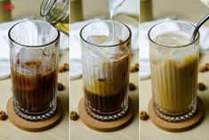 the process of making an iced coffee drink