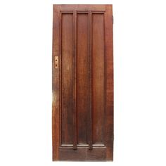 an old wooden door on a white background