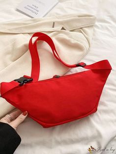 BirdinBag - Vibrant Neon Red Large Waist Bag - Sleek and Stylish Neon Red, Red Bag, Waist Bags, Waist Pack, Waist Bag, Sling Bag, Red Color, Bag Lady, Sleek