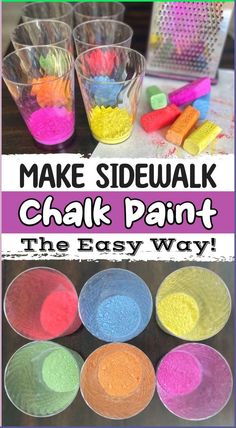 the easy way to make sidewalk chalk paint for kids and toddlers that they love