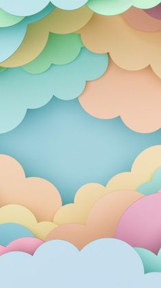 an abstract background with pastel clouds and blue sky in the middle, as well as pink